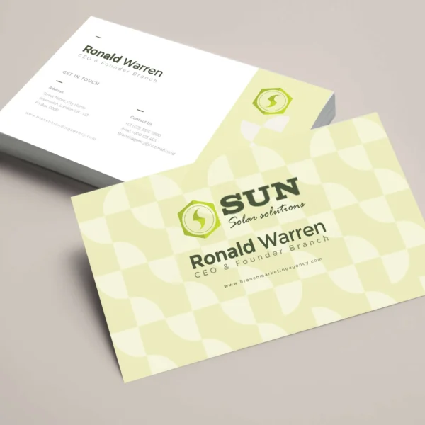 sun business card mockup image