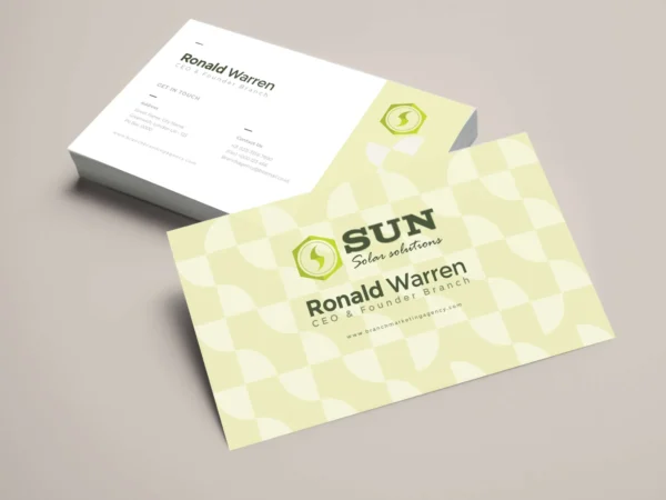 sun business card mockup image